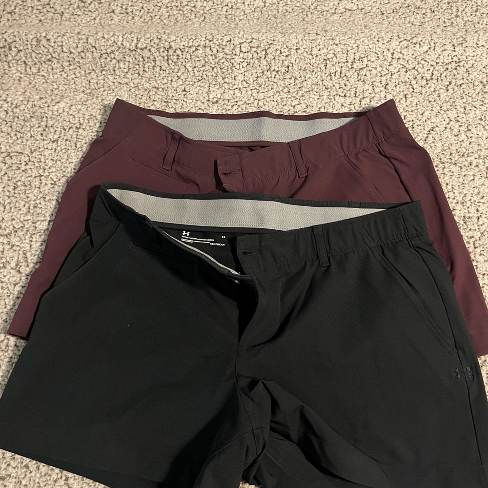 Under Armour Black and Dark Red Shorts Duo
